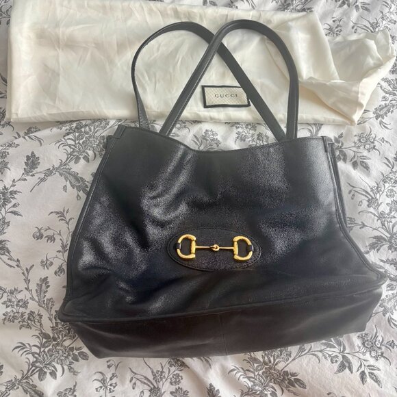 Gucci Horse Bit Large Shoulder bag Black Leather - Picture 2 of 6